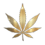 gold cannabis leaf
